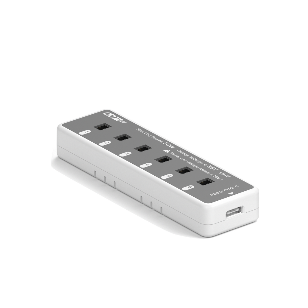 CaddxFPV Curve Micro 16 6-channel A30 LiHV charger, white
