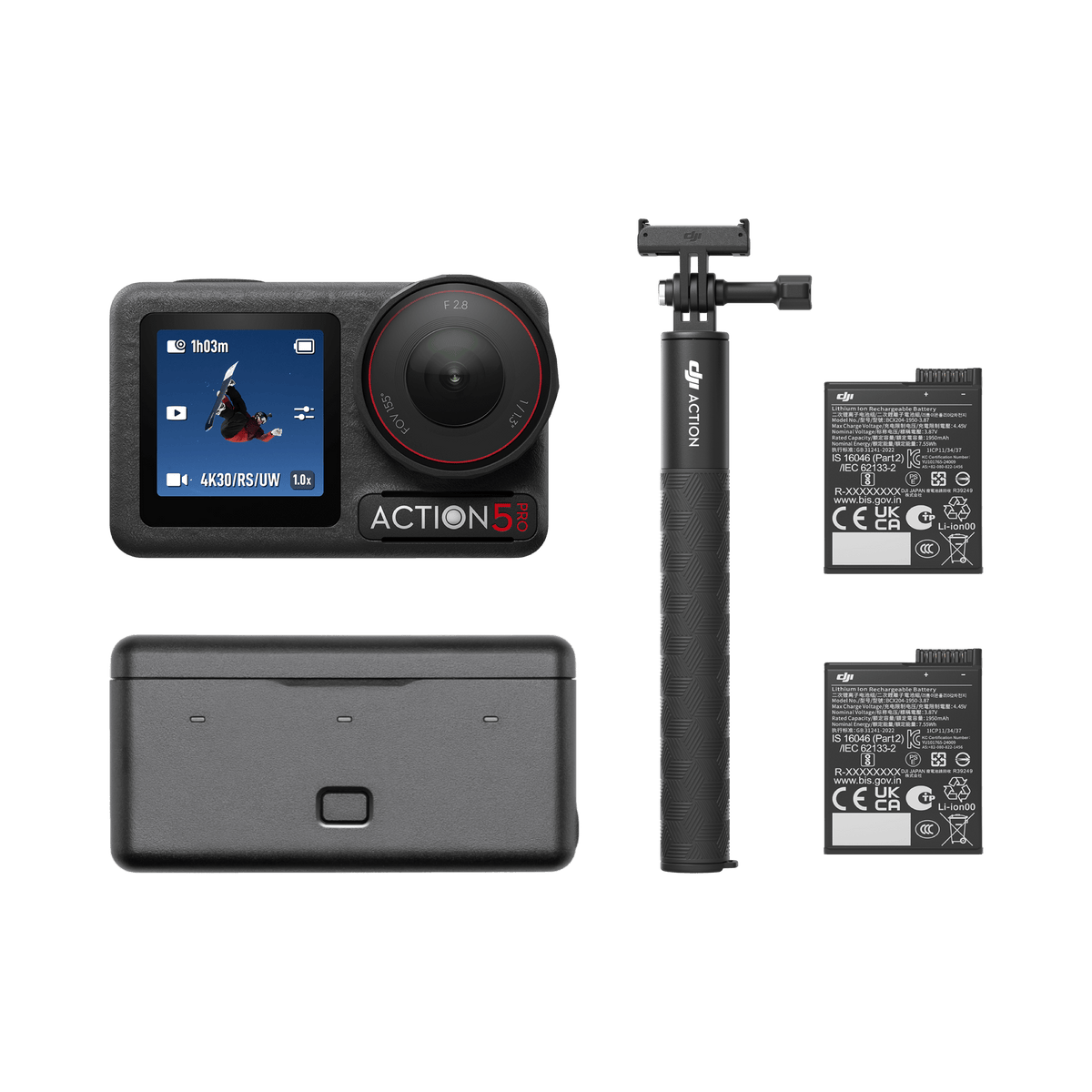 DJI Osmo Action 5 Pro Adventure Combo kit contents