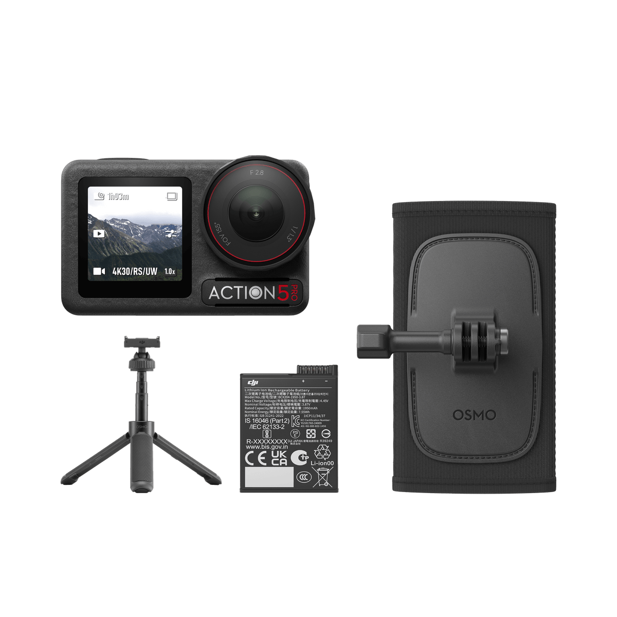 DJI Osmo Action 5 Pro Hiking Combo kit contents