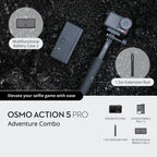 Osmo Action 5 Pro Adventure Combo overview with the included accessories