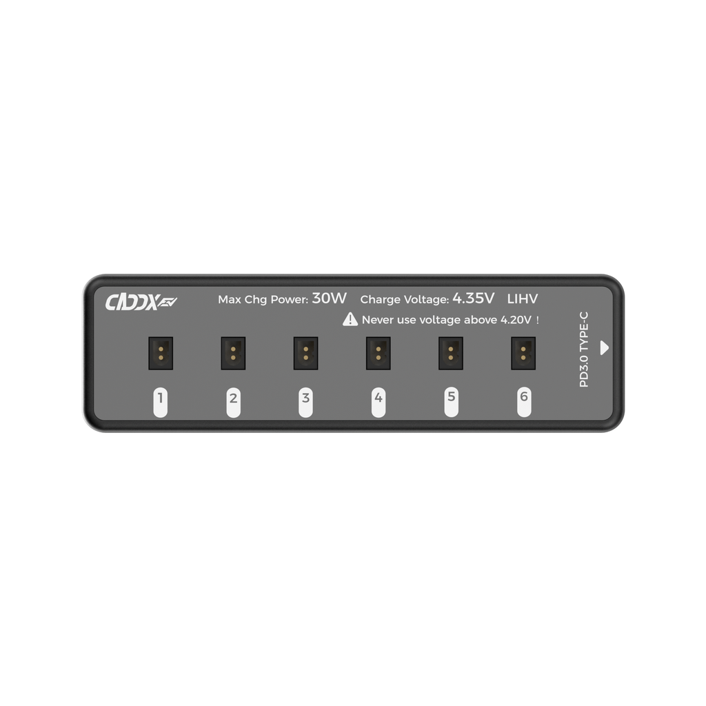 CaddxFPV Curve Micro 16 6-channel charger top view
