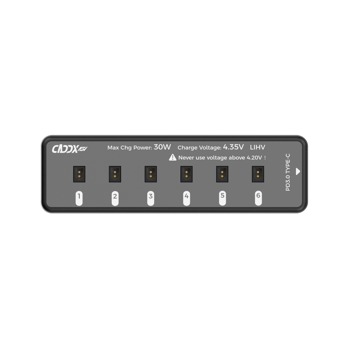 CaddxFPV Curve Micro 16 6-channel charger top view