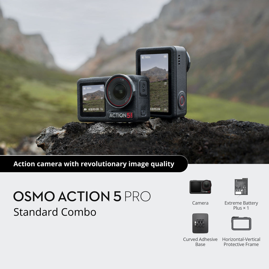 Osmo Action 5 Pro Standard Combo overview with the included items
